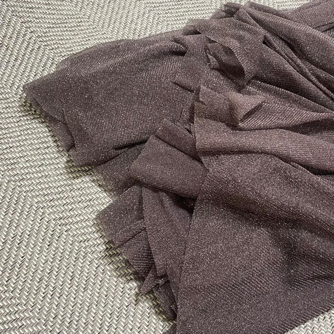 az 様RUIRUE BOUTIQUE ラメチュールメロウ ワンピース　チャコー