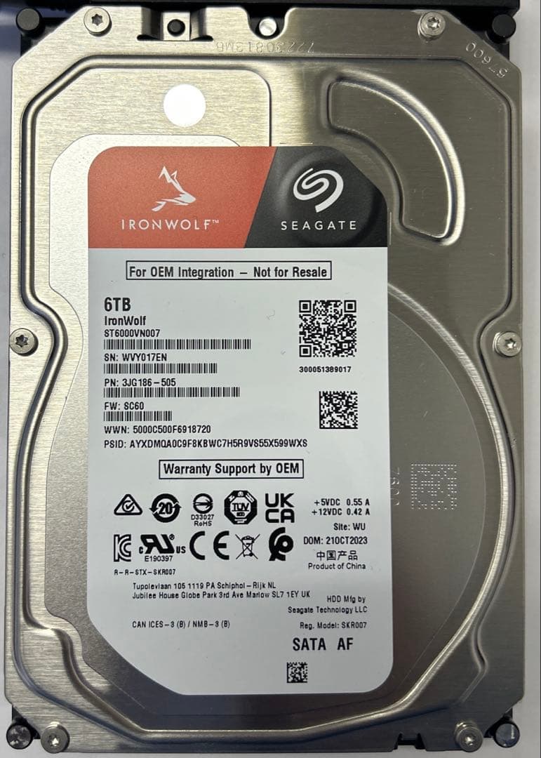 HDD RED 6TB 高品質モデル　動作OK