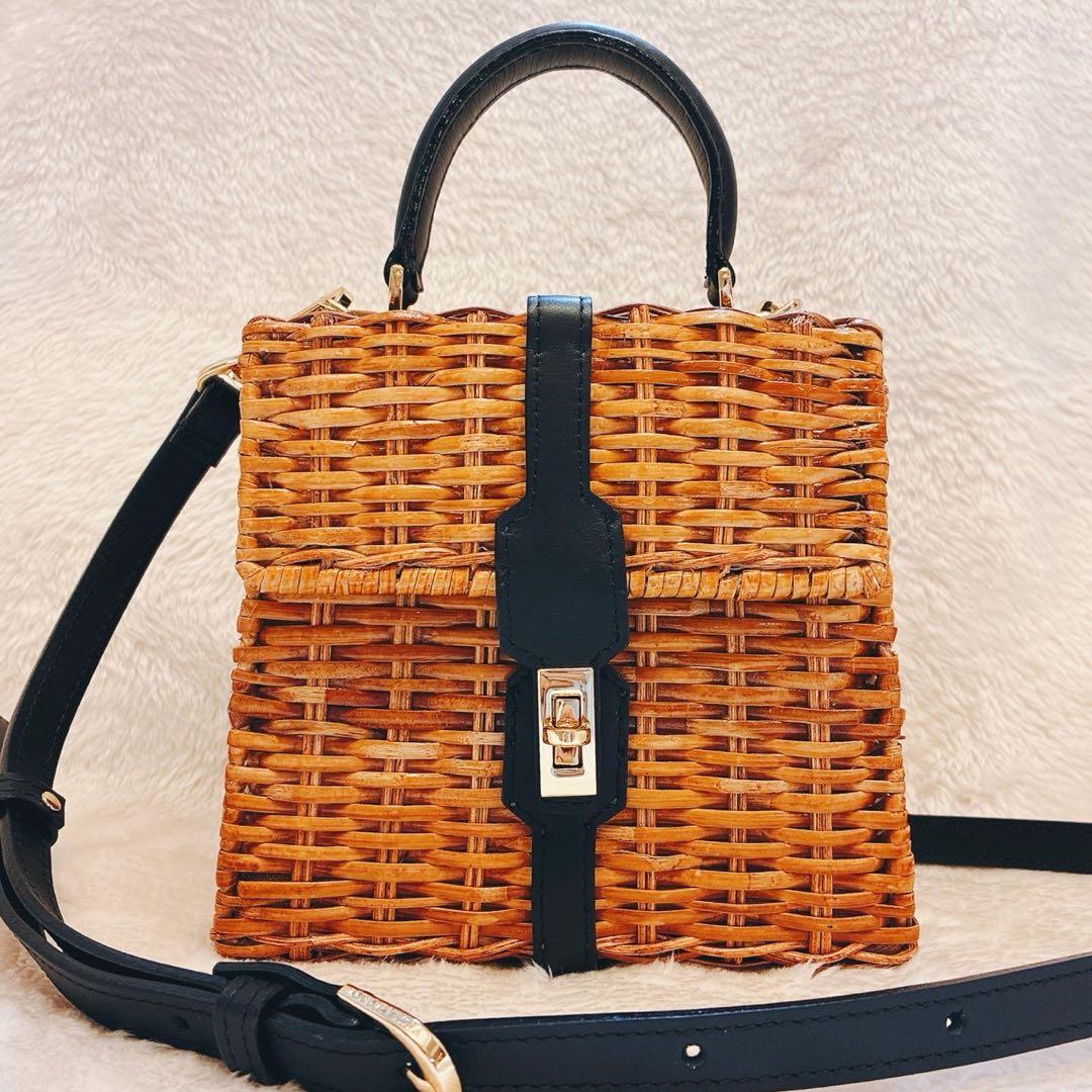 ヴィオラドーロ　2WAY　ターンロック　ラタン　牛革　ショルダーバッグ　MIRO