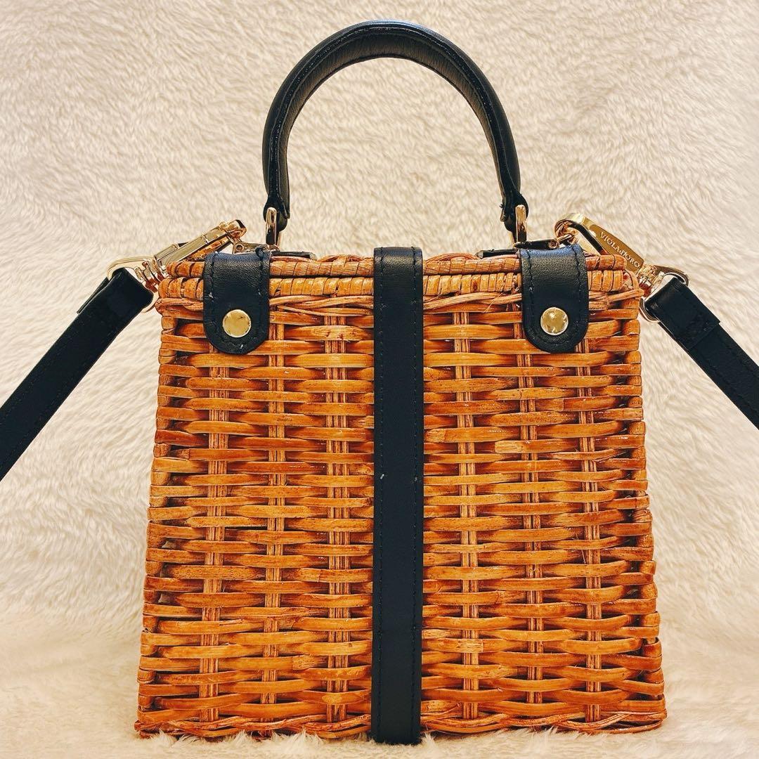 ヴィオラドーロ　2WAY　ターンロック　ラタン　牛革　ショルダーバッグ　MIRO