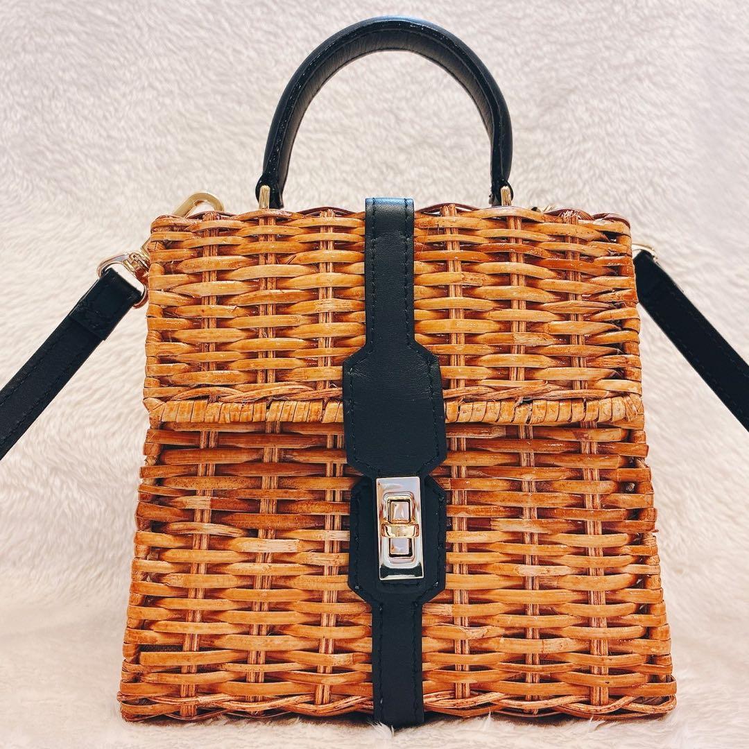 ヴィオラドーロ　2WAY　ターンロック　ラタン　牛革　ショルダーバッグ　MIRO