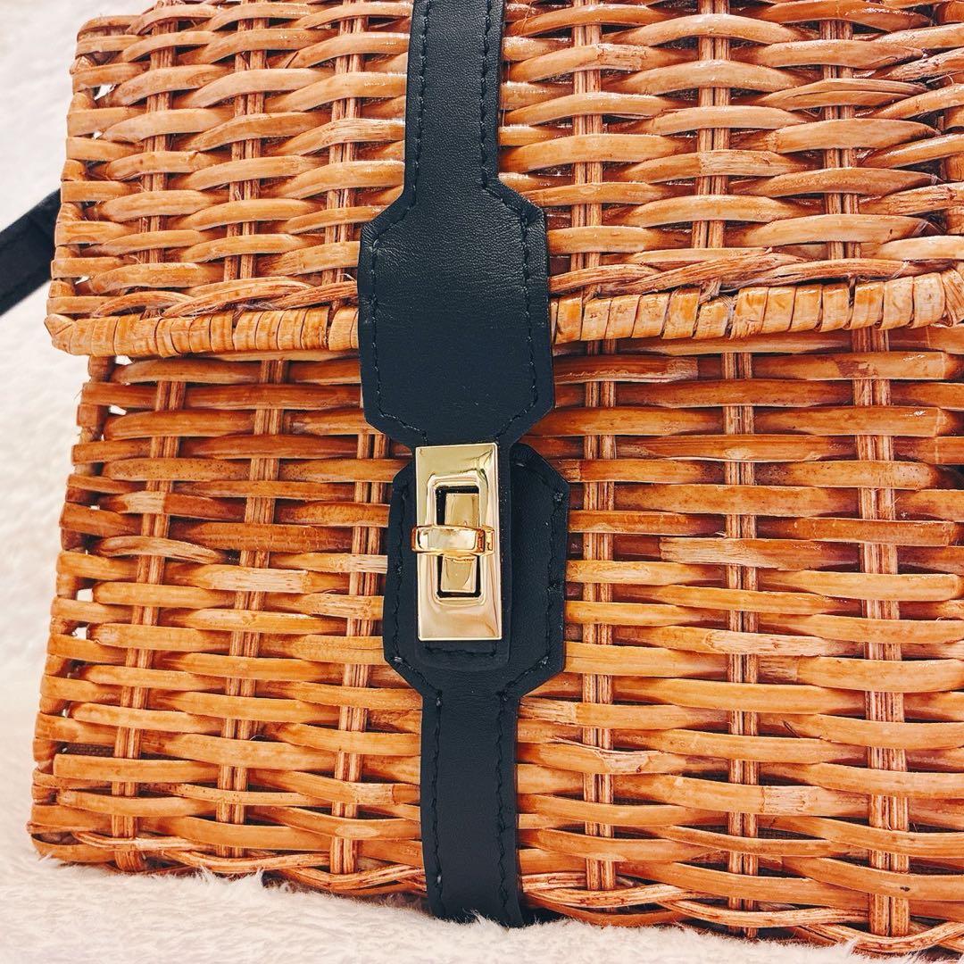 ヴィオラドーロ　2WAY　ターンロック　ラタン　牛革　ショルダーバッグ　MIRO