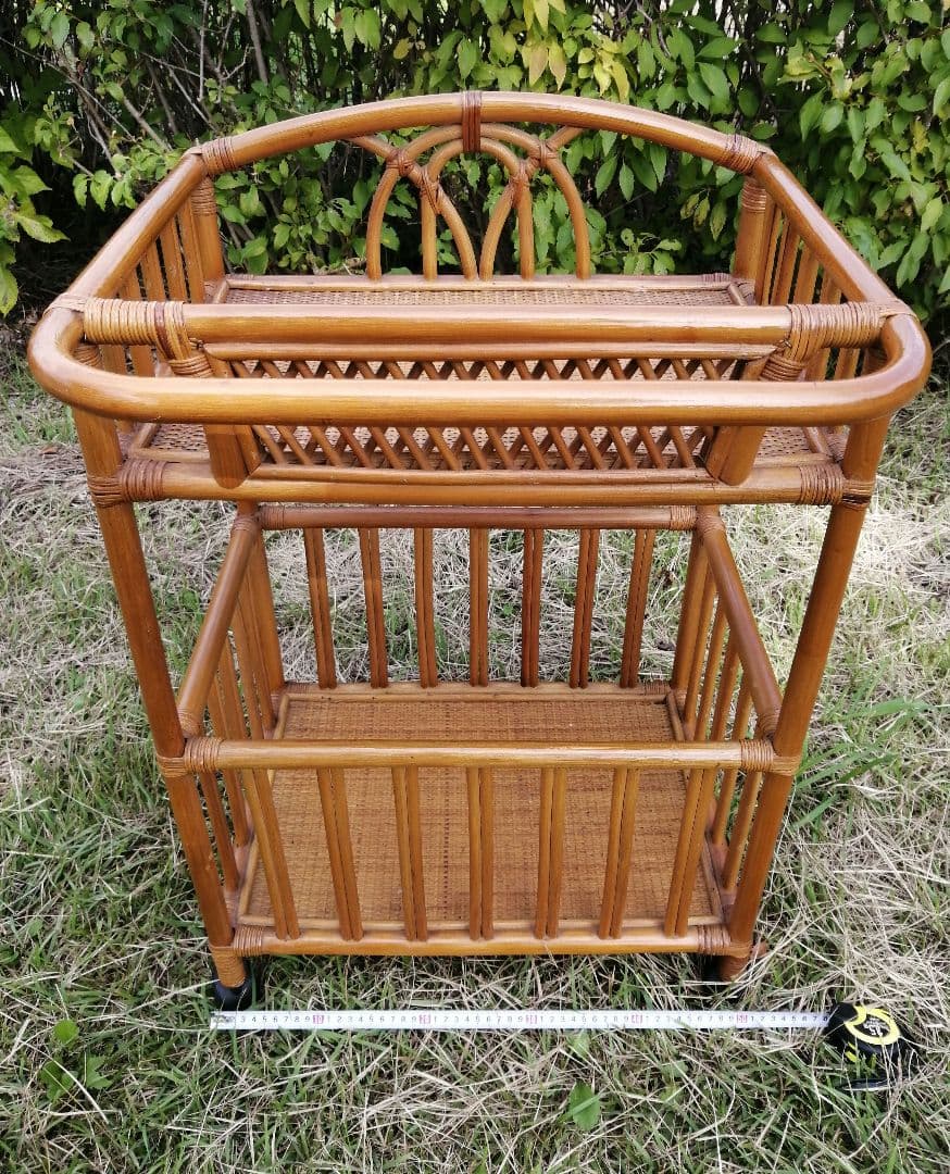 ヴィンテージ　コイズミ　ラタン　ランドリーラック　ランドリーバスケット　脱衣籠