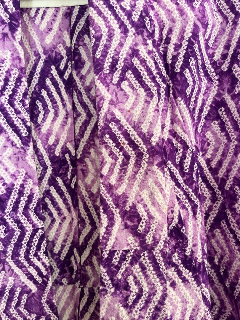 浴衣　有松鳴海絞り　パープル　紫　パステルカラー　総絞り　絞り浴衣