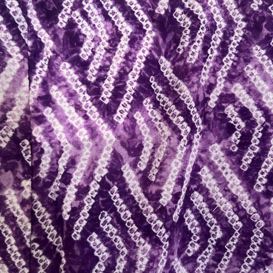 浴衣　有松鳴海絞り　パープル　紫　パステルカラー　総絞り　絞り浴衣