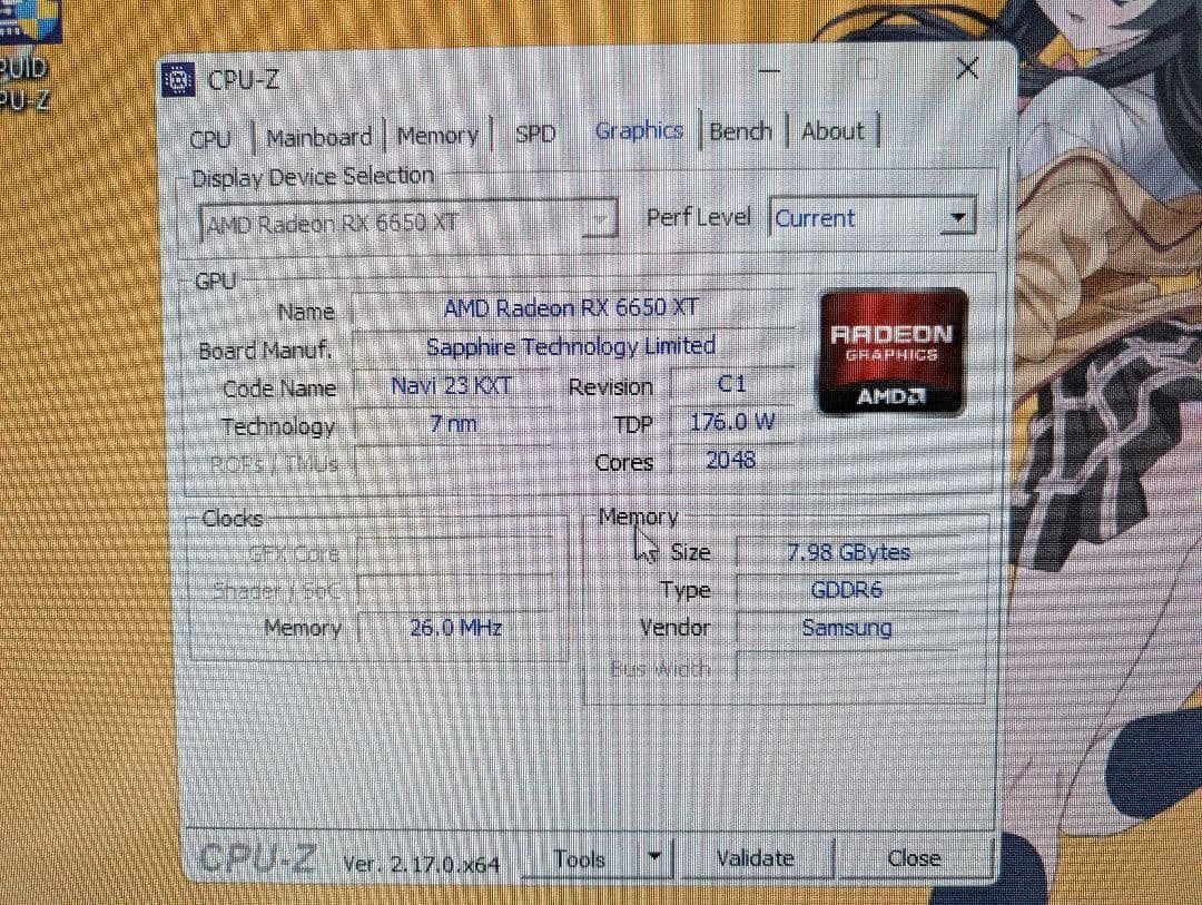 グラフィックボード・グラボ・ビデオカード Sapphire Radeon RX 6650 XT 8GB
