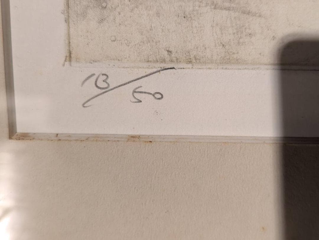 【真作】版画　藤浪理恵子　銅版画　花粉　深層表現作品　W131