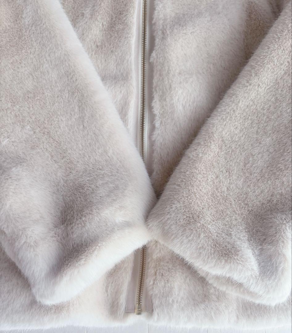 ☆スローブイエナ☆フーディECOファーブルゾン☆ベージュ☆36☆