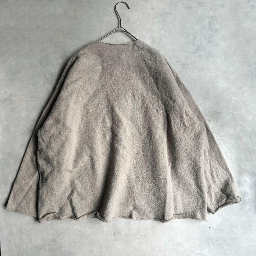 かぐれ ウールノーカラージャケット 圧縮ウール グレージュ 23AW