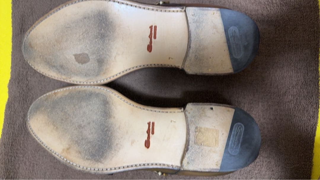 Santoni ブラウン ダブルモンクストラップシューズ