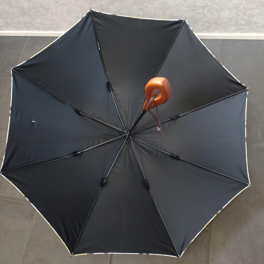 サンバリア100 Sサイズ 長傘 日傘 リーフ柄グリーン 廃番 日本製