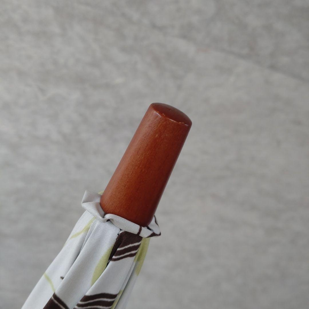 サンバリア100 Sサイズ 長傘 日傘 リーフ柄グリーン 廃番 日本製