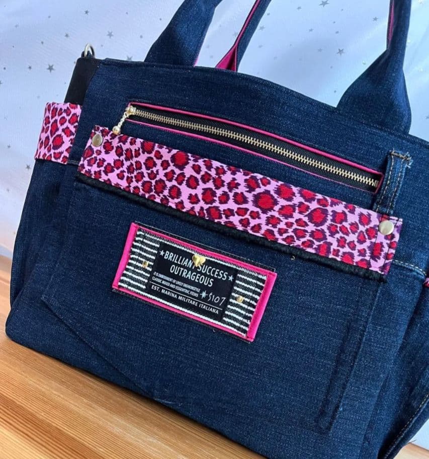 マリン大きめトートリメイクバッグ（LL）No.859☆ショルダー紐4cm