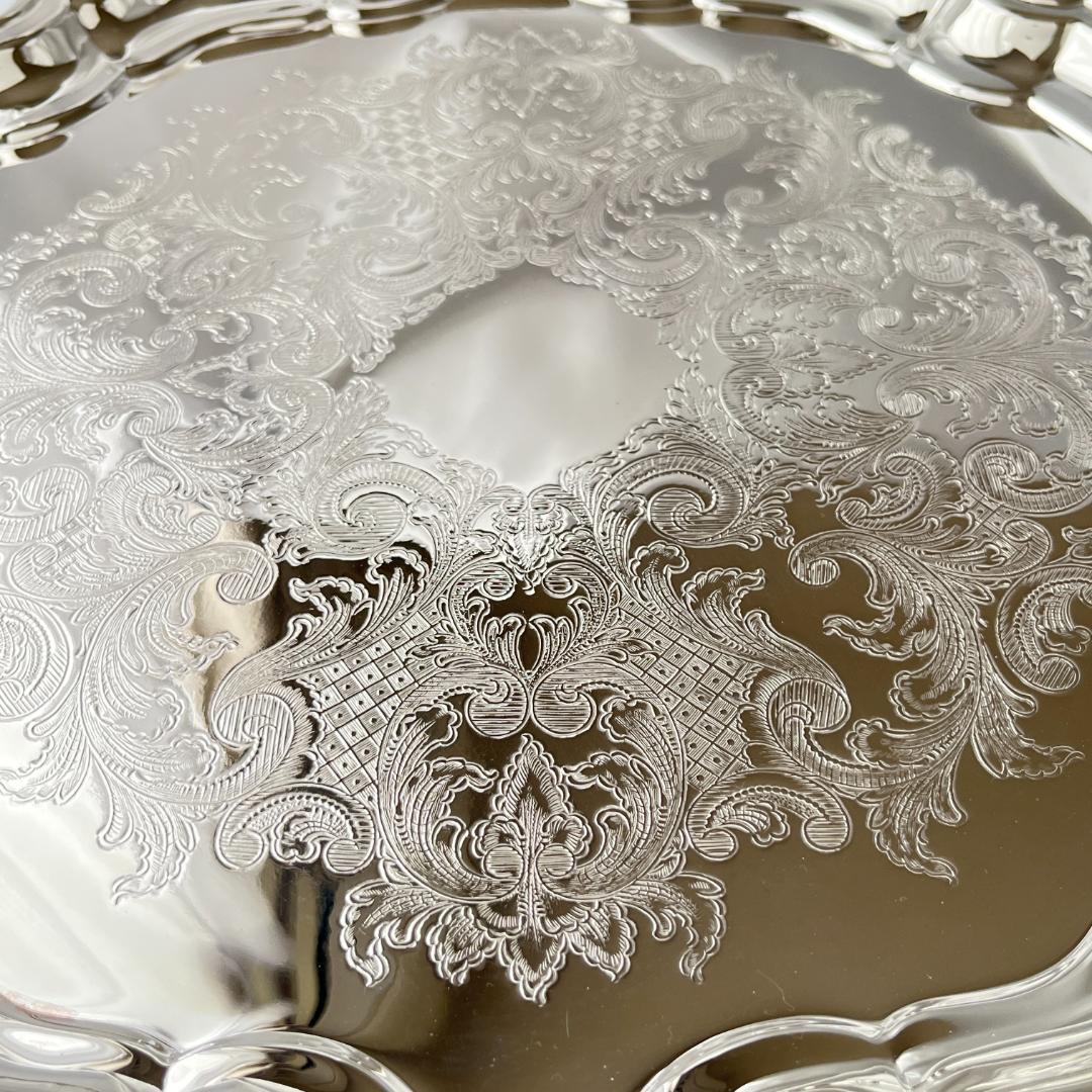 【英国】チッペンデール ギャラリートレー / ドリンクトレー 36cm