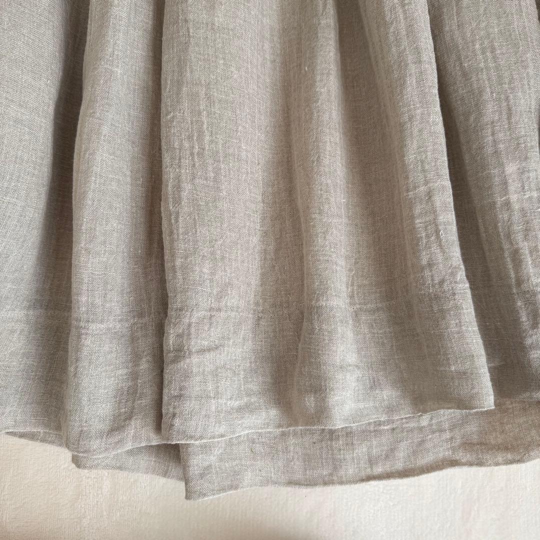 【美品】ハグオーワー リネン ガーゼ バルーン スリーブブラウス チュニック