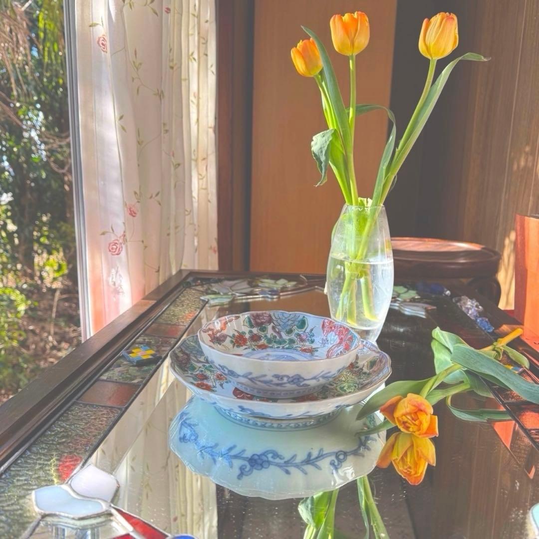 D様へ感謝お嫁入り‼️いいとこどり伊万里Dragon❌あじさい桐七寸皿＆膾皿①2客