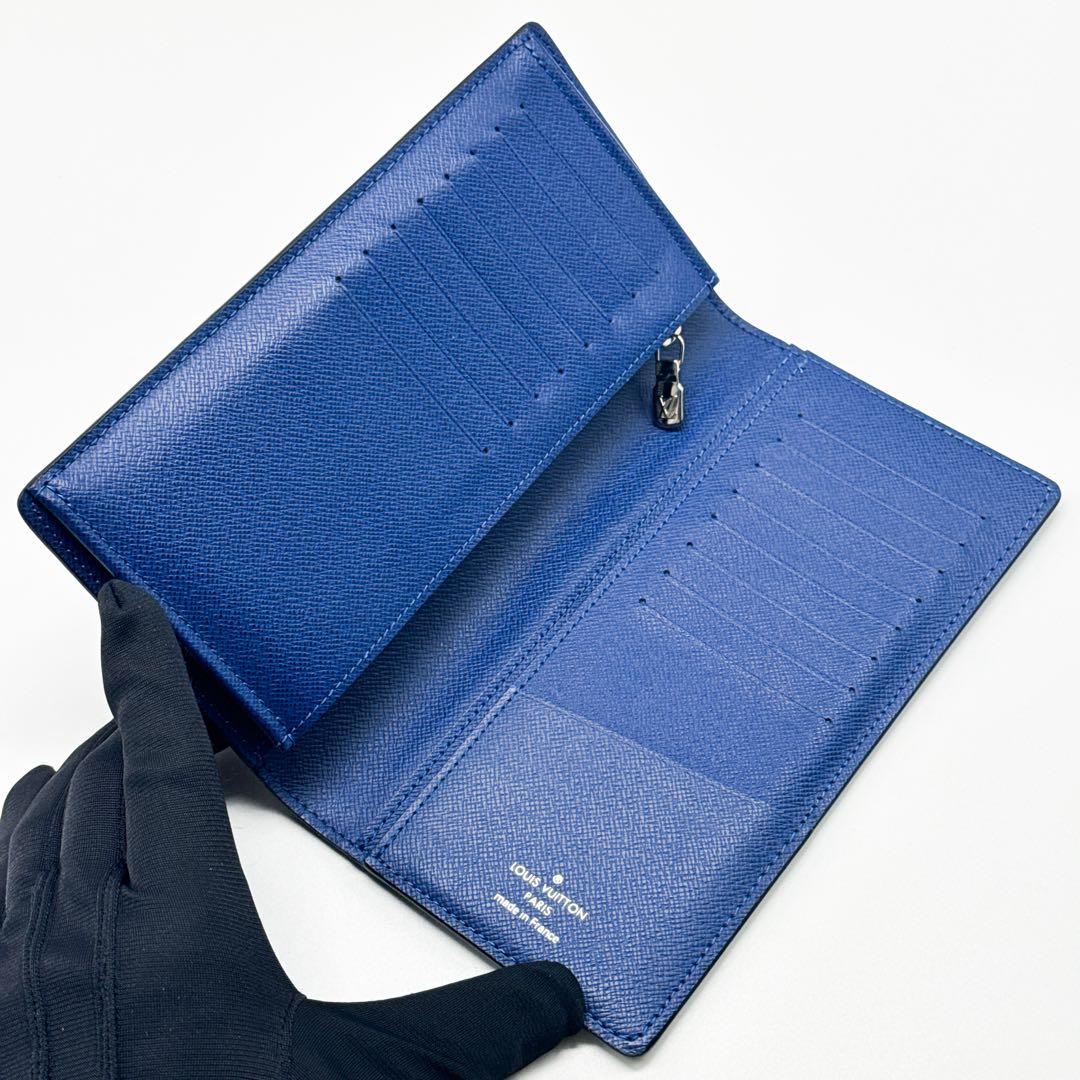 ルイヴィトン モノグラム タイガラマ ポルトフォイユ ブラザ 財布 青 ブルー