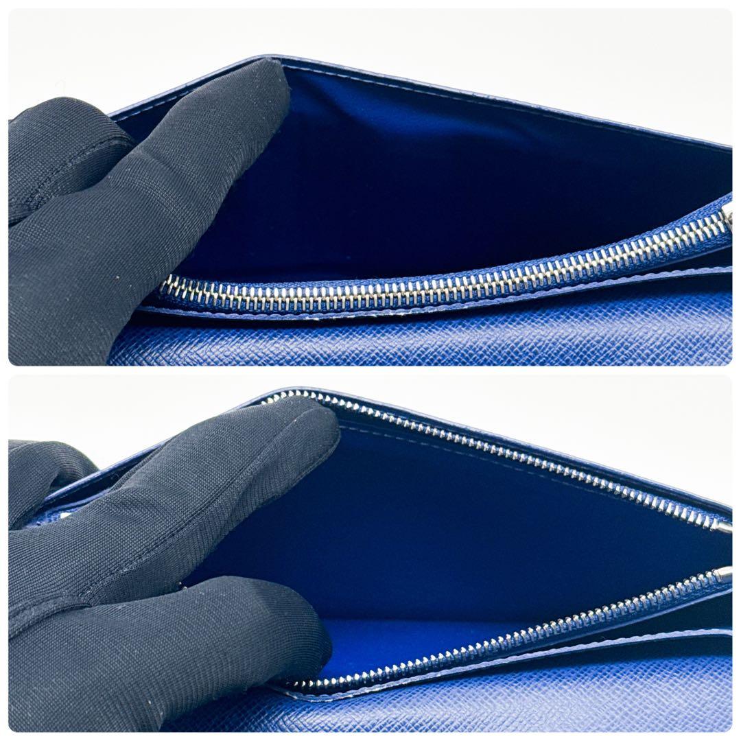 ルイヴィトン モノグラム タイガラマ ポルトフォイユ ブラザ 財布 青 ブルー