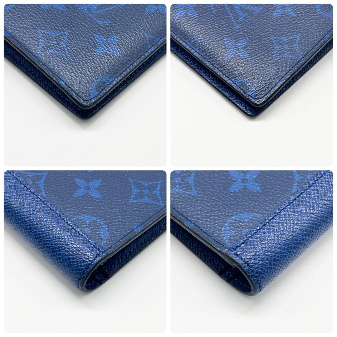 ルイヴィトン モノグラム タイガラマ ポルトフォイユ ブラザ 財布 青 ブルー