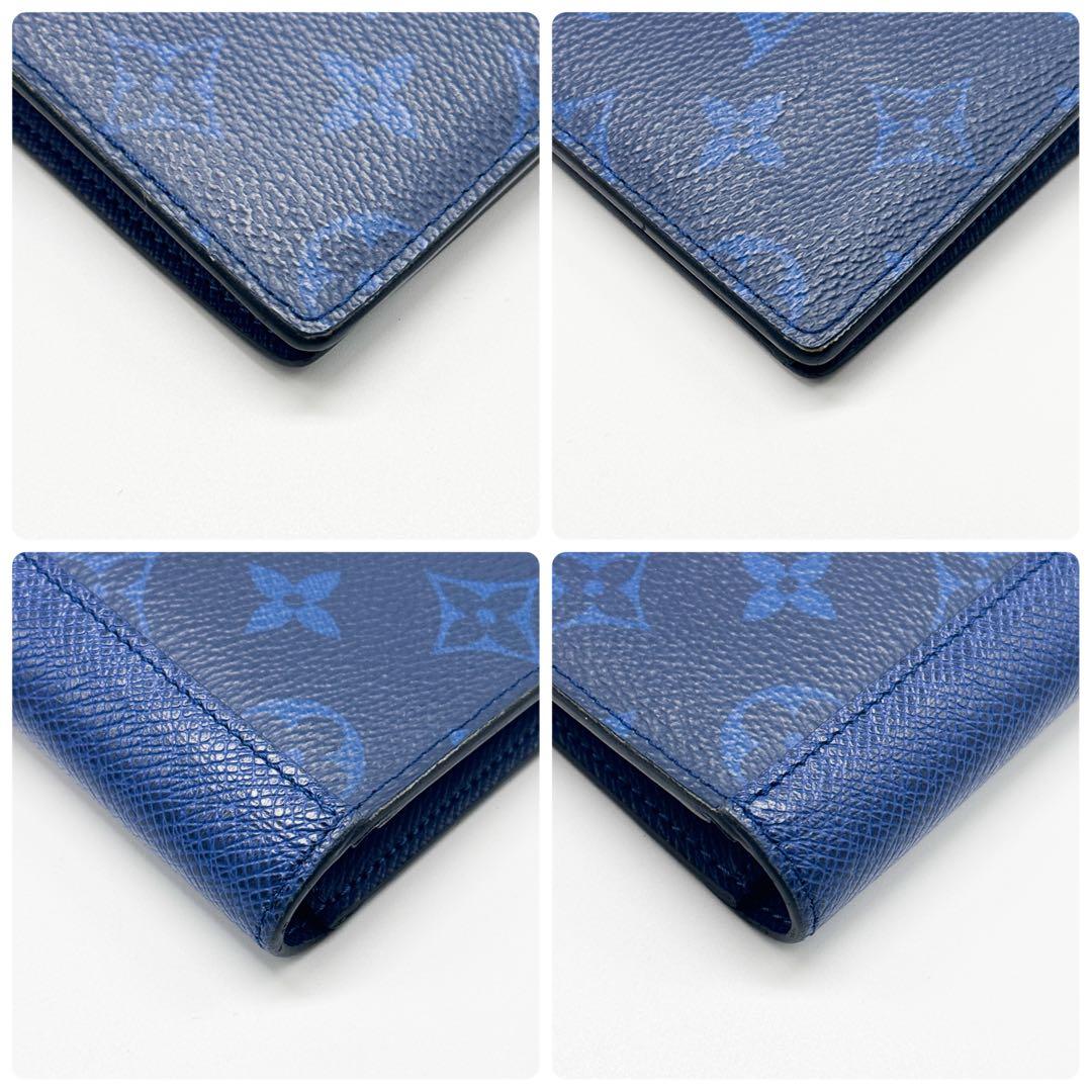 ルイヴィトン モノグラム タイガラマ ポルトフォイユ ブラザ 財布 青 ブルー