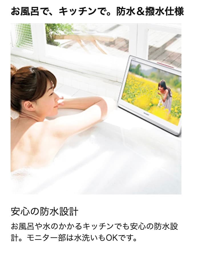 SHARP AQUOS 防水 ポータブルTV 2T-C12AP　録画可能