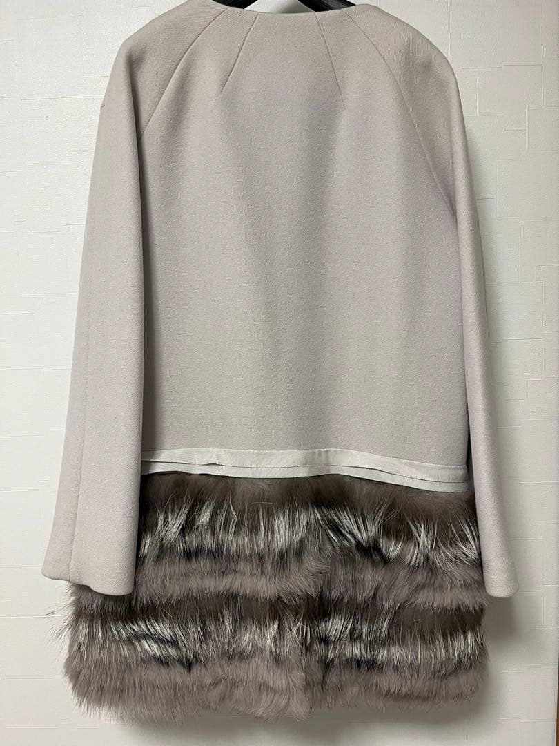 ランバンオンブルー ノーカラー ファーコート