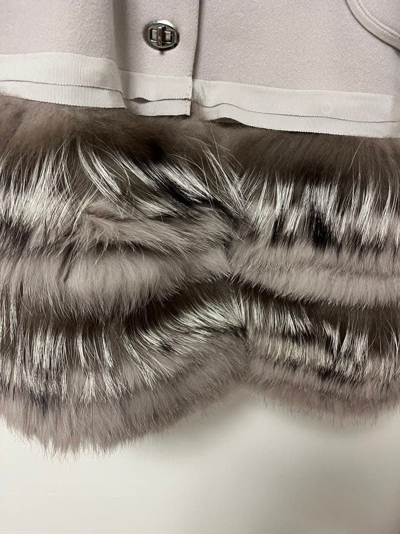 ランバンオンブルー ノーカラー ファーコート