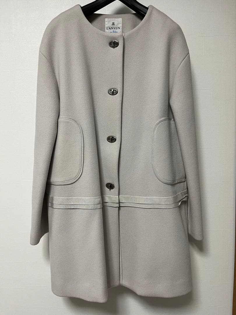 ランバンオンブルー ノーカラー ファーコート