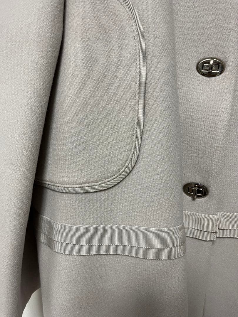 ランバンオンブルー ノーカラー ファーコート