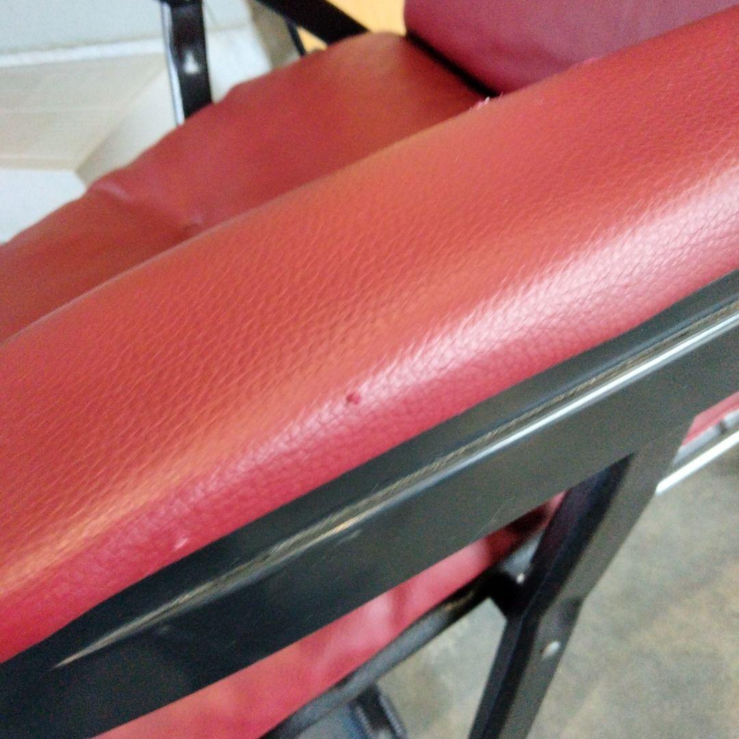 折り畳み可能　リクライニングチェア　ワインレッド