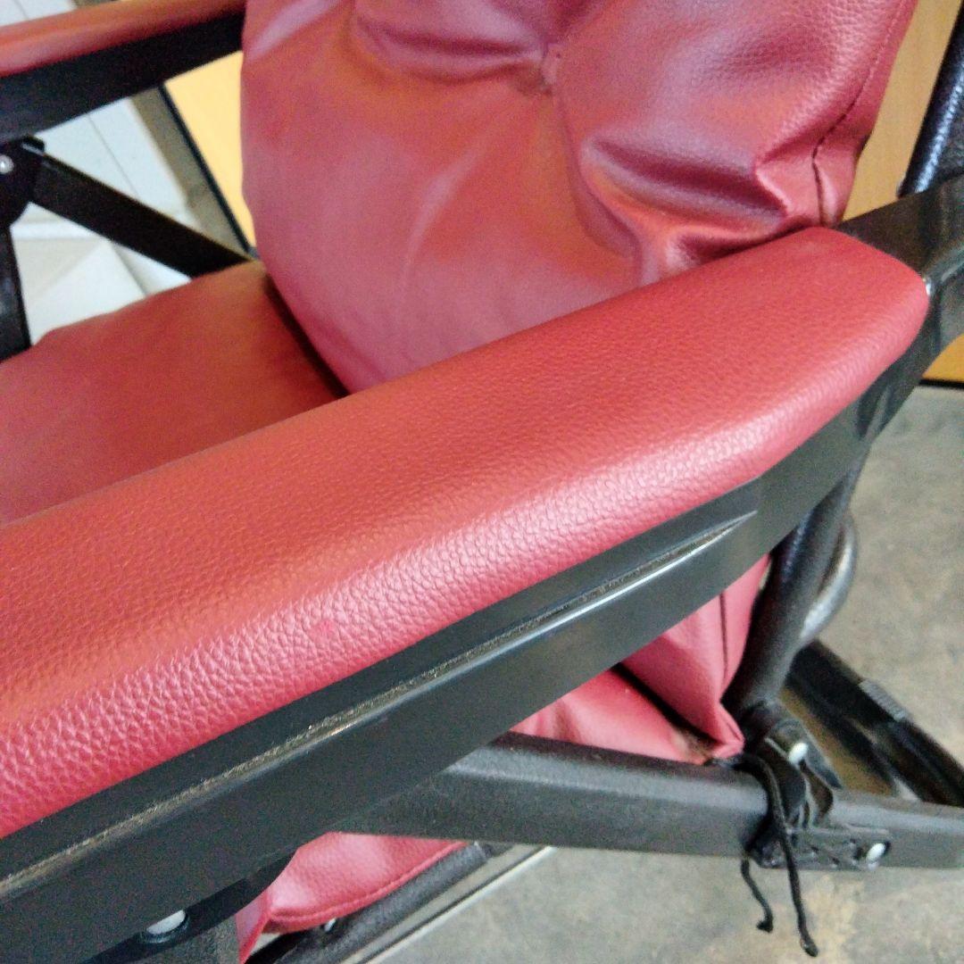 折り畳み可能　リクライニングチェア　ワインレッド