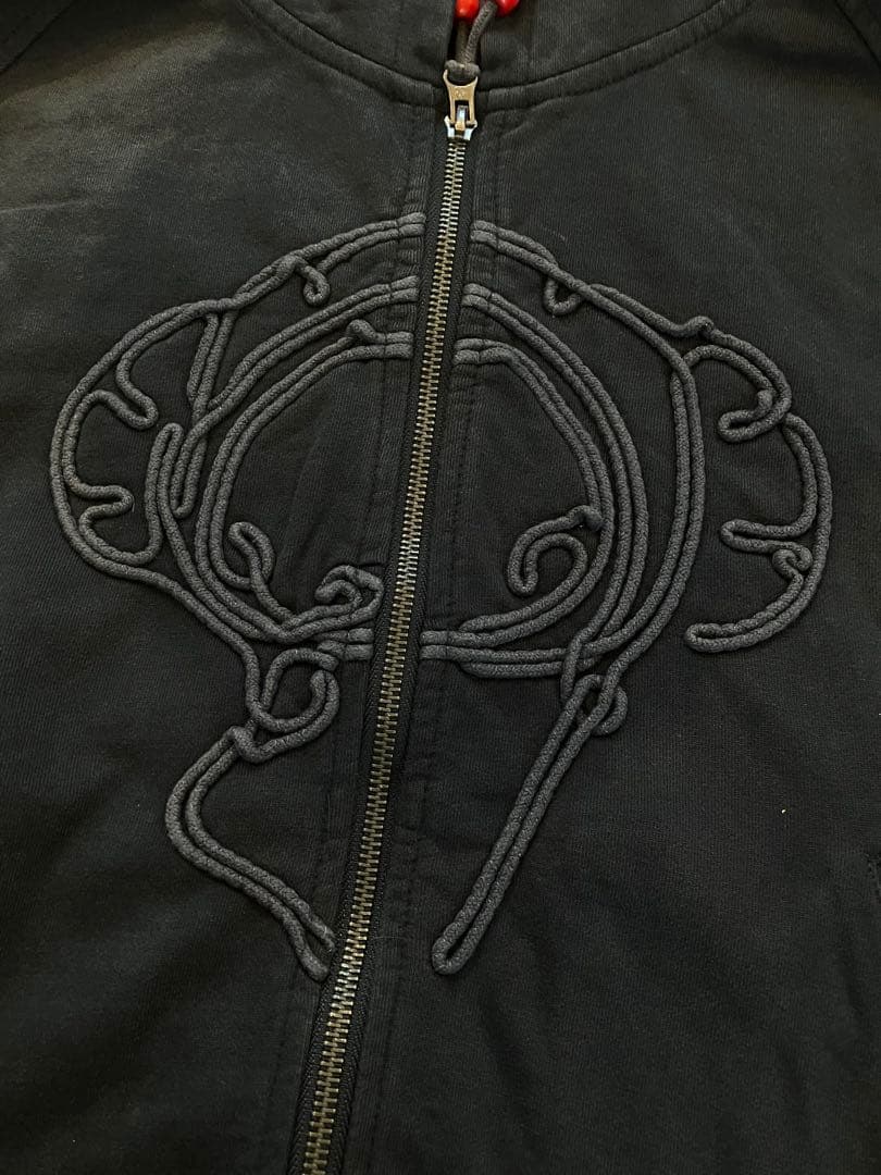 Coyseio ダークグレー フード付きジップパーカー