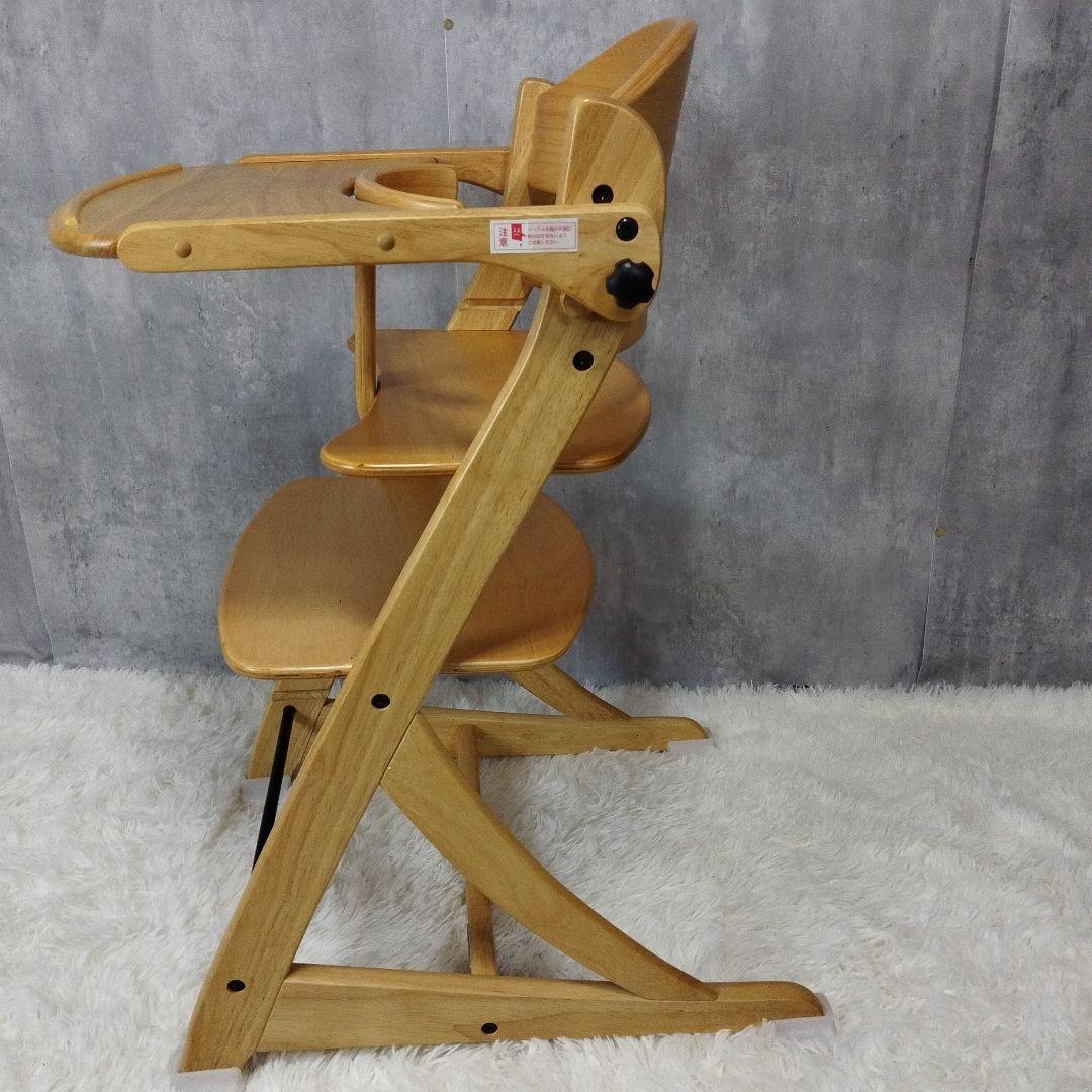 【美品】大和屋 すくすくチェア イーエヌ テーブル&ガード付 木製 ベビーチェア