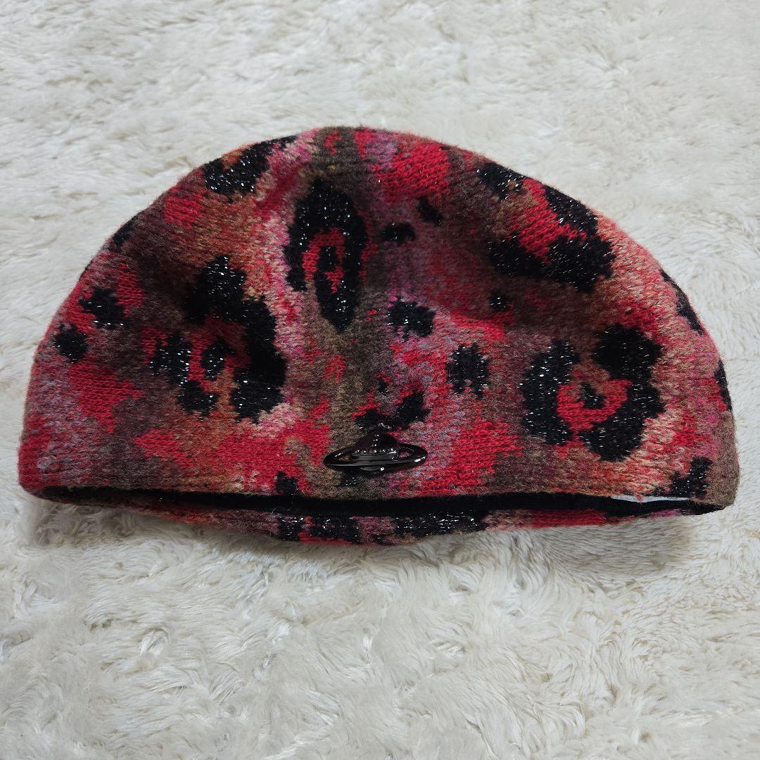 希少 ヴィヴィアンウエストウッド レオパード柄 ウール ベレー帽 日本製