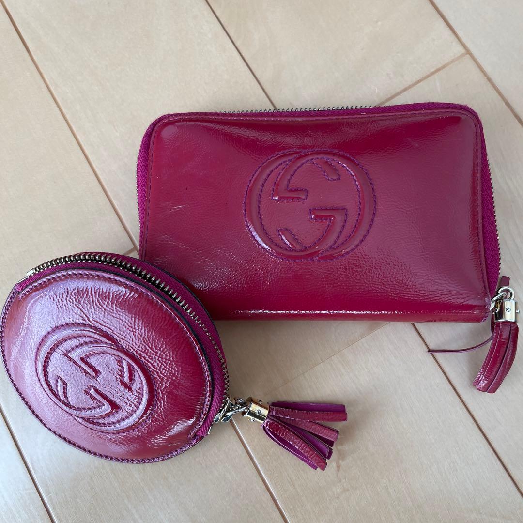 GUCCI バーガンディ 財布とケースセット