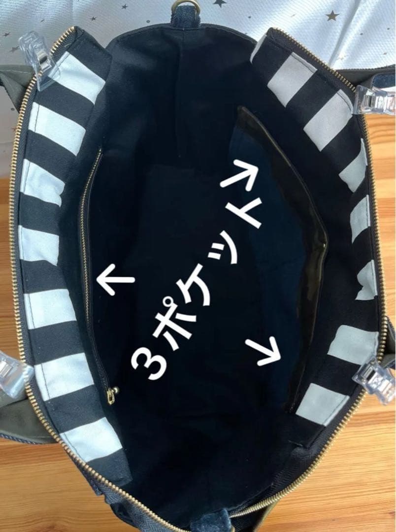 こってぃ大きめデニムリメイクバッグ（LL）No.806☆トートバッグ