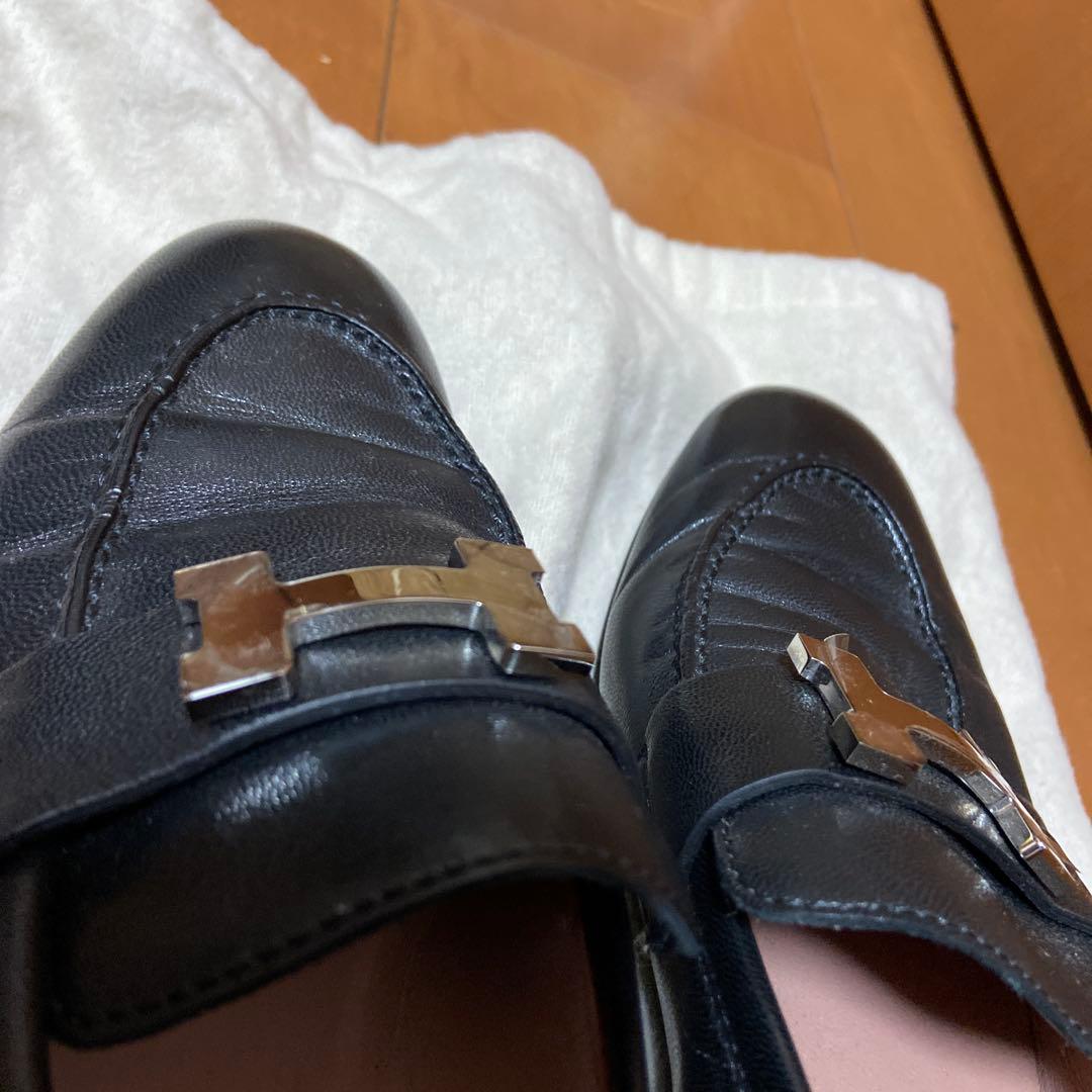 本日7日限定価格エルメス　モカシン　パリ　シルバー金具　35