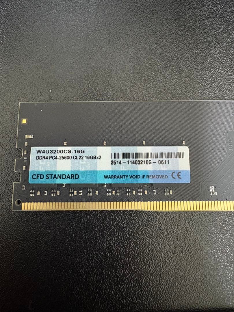 [ジャンク]32GB DDR4 3200 16gbメモリ 2枚セット