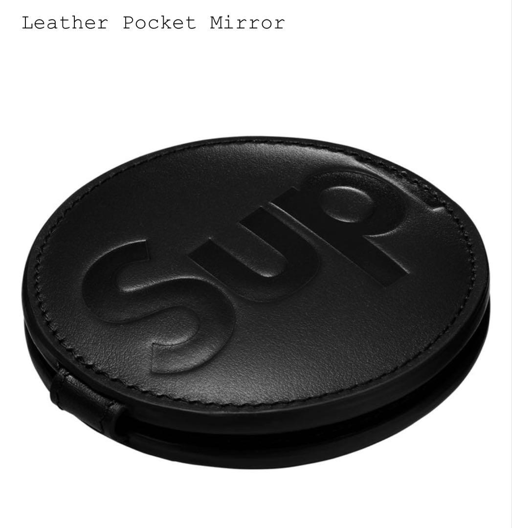 Supreme Leather Pocket Mirror ブラック