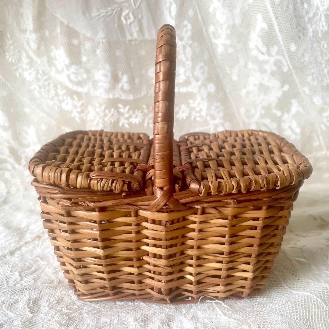 mois★2点おまとめ スクエアドールパニエ　フランスアンティーク&布花