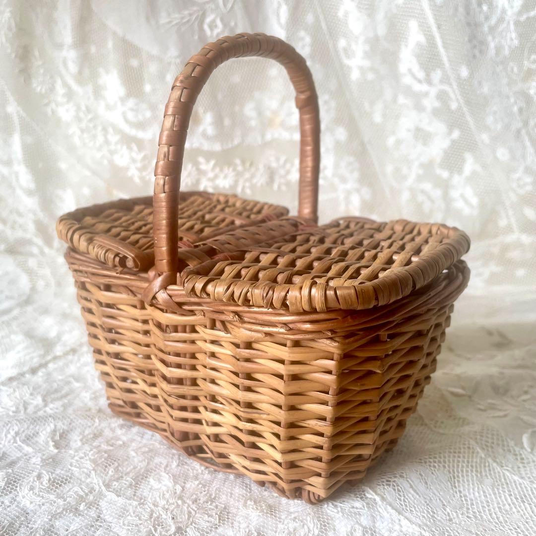 mois★2点おまとめ スクエアドールパニエ　フランスアンティーク&布花