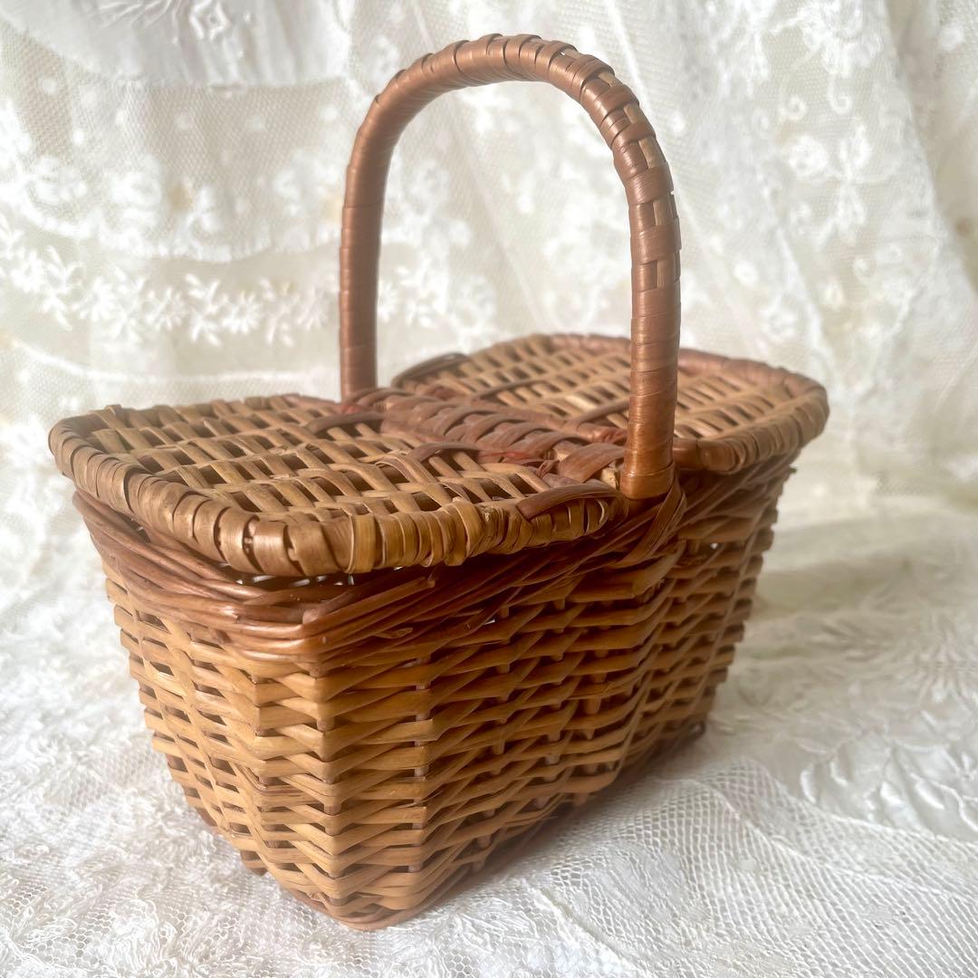 mois★2点おまとめ スクエアドールパニエ　フランスアンティーク&布花