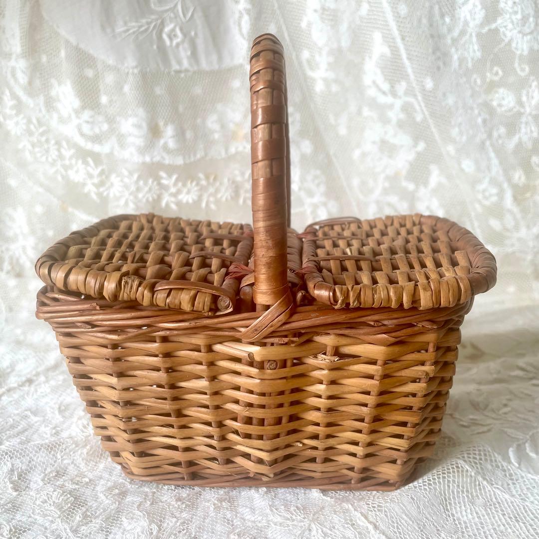 mois★2点おまとめ スクエアドールパニエ　フランスアンティーク&布花