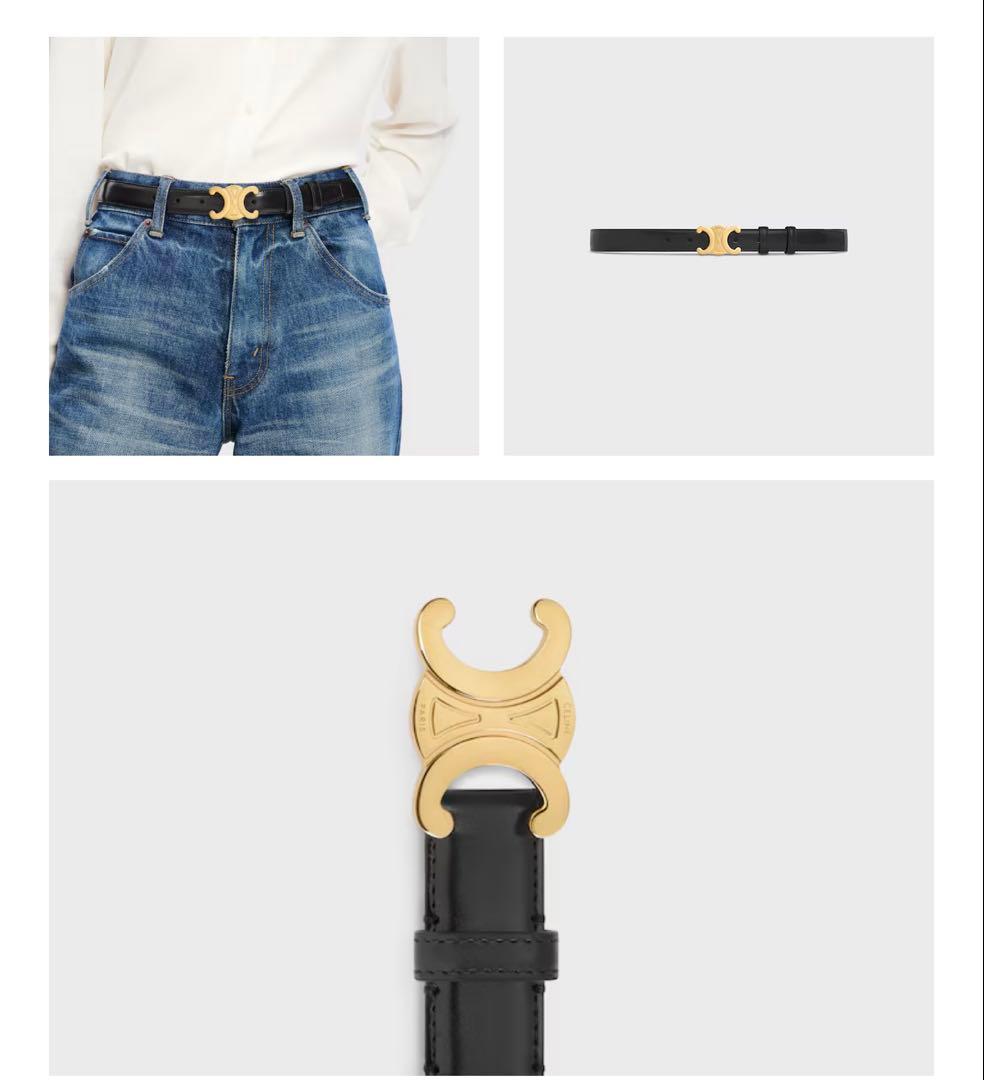 美品☆CELINE トリオンフ ベルト ブラック