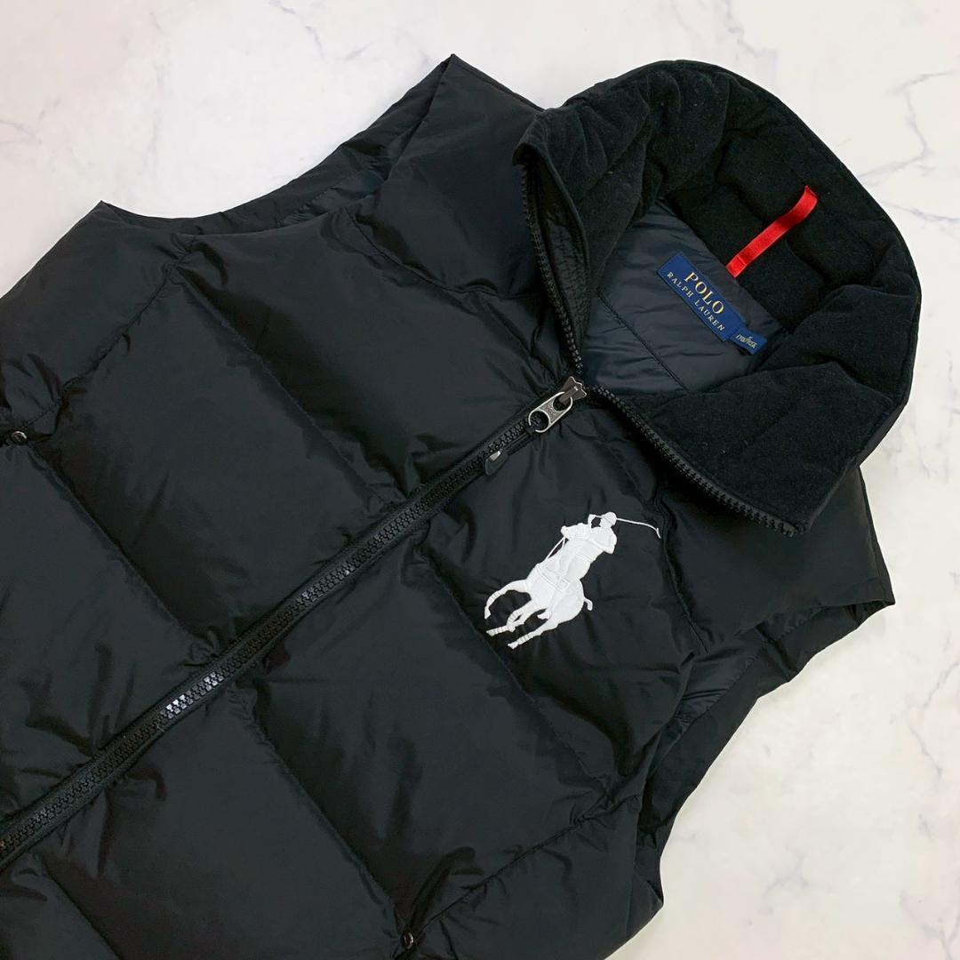 ポロラルフローレン ダウンベスト ビッグポニー刺繍 ブラック S　D949
