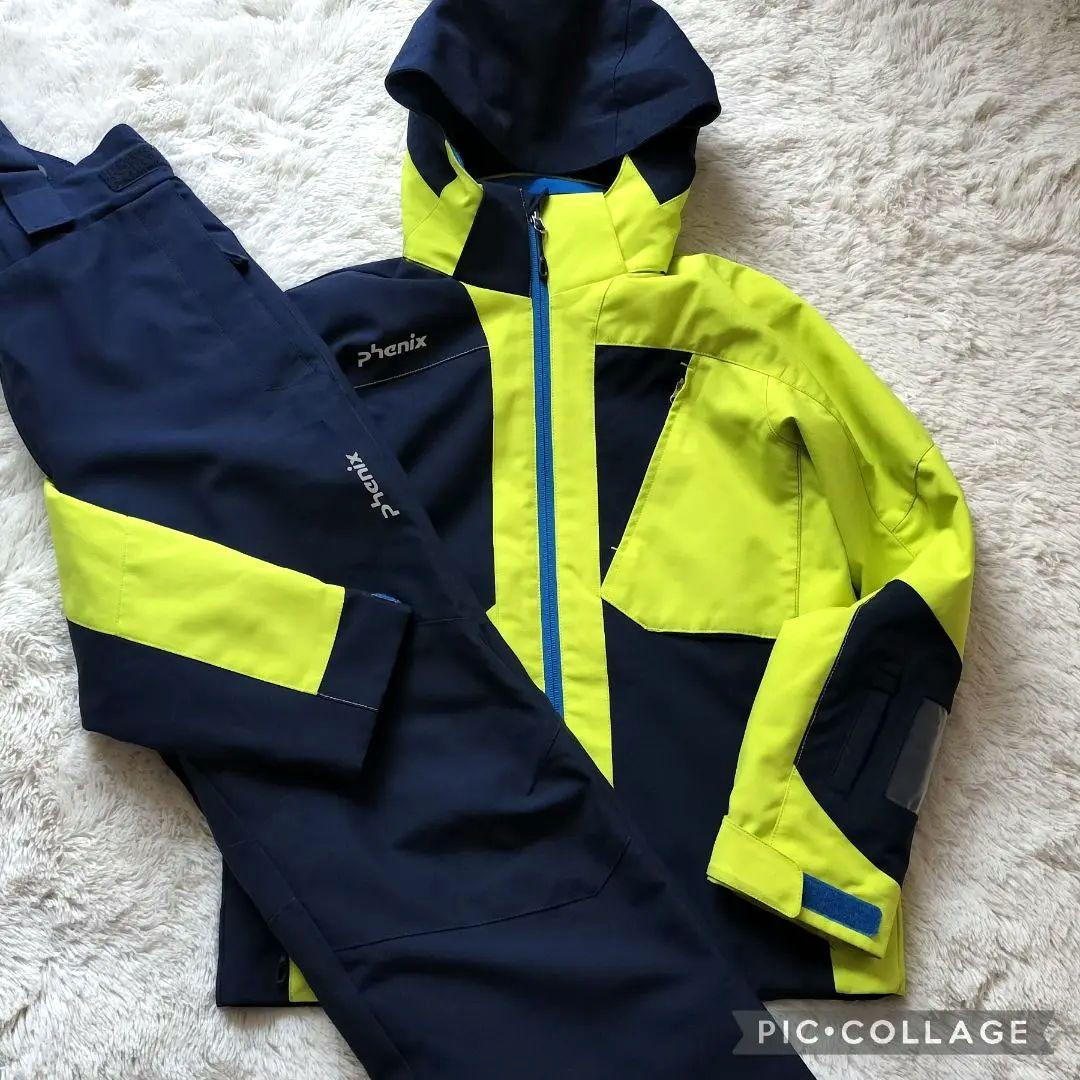 極美品 PHENIX フェニックス スキーウェア 上下 150 黄×紺 ジュニア