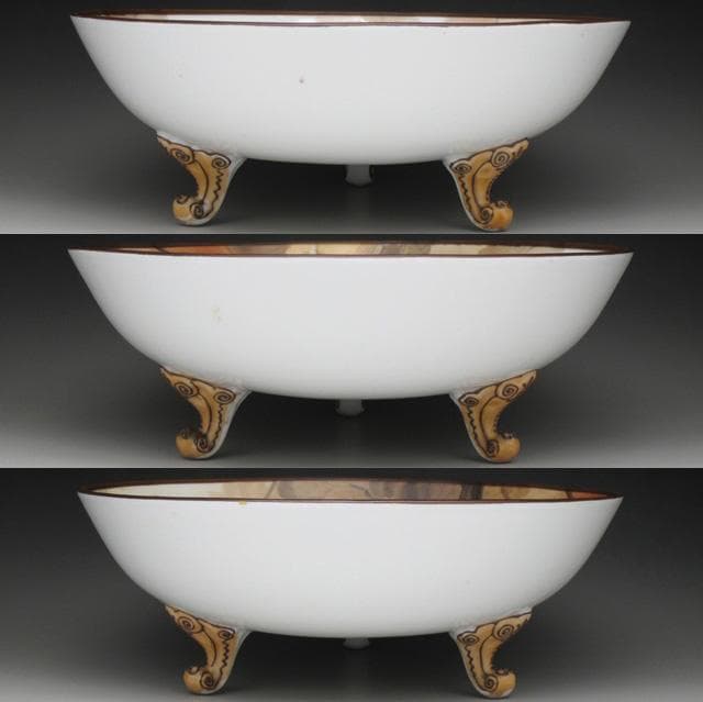 オールドノリタケ モールド栗鼠絵 脚付ボウル 22cm