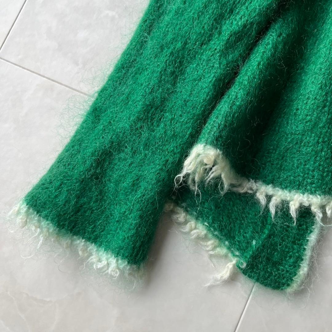 美品✨アカネウツノミヤAKANEUTSUNOMIYA モヘア混カーディガン緑 S