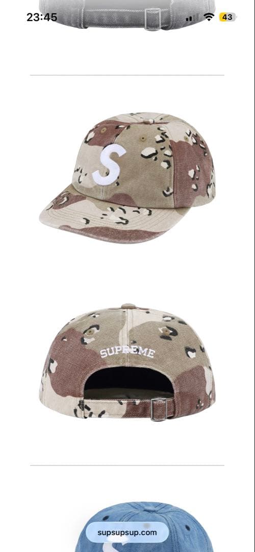 supreme Sロゴ キャップ 迷彩 人気商品 状態〇