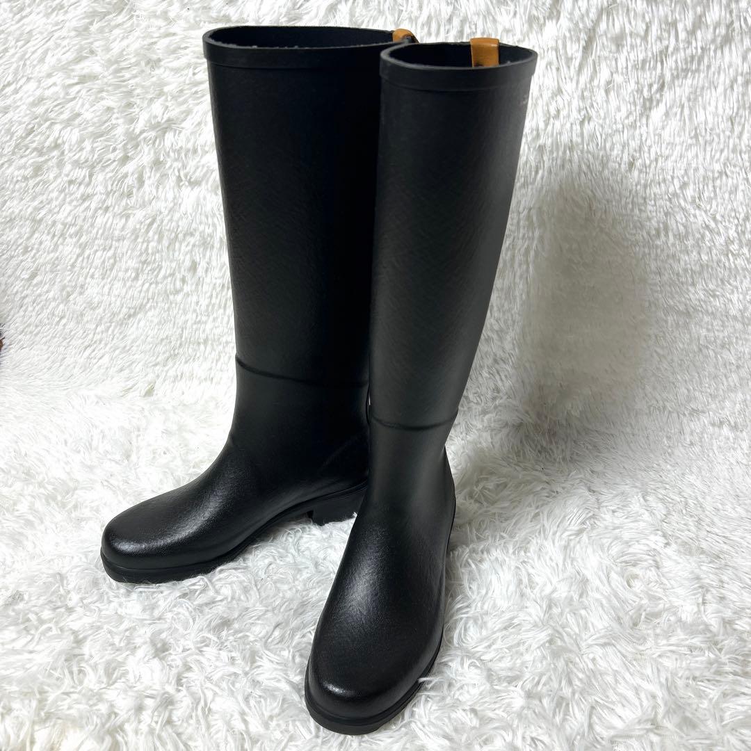 【未使用級】AIGLE ミスジュリエットAラバーブーツ ブラック 36 23cm